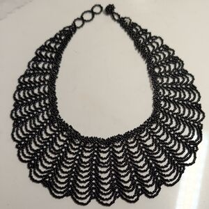 Handmade Black Beaded Necklace